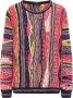 Carlo colucci Unieke Gebreide Trui met Ronde Hals Multicolor Dames - Thumbnail 3