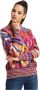 Carlo colucci Kleurrijke Gebreide Trui met Ronde Halslijn Multicolor Dames - Thumbnail 1