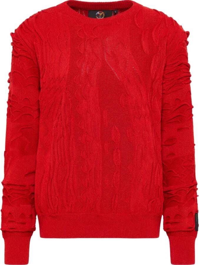 Carlo colucci Effen Ronde Hals Trui Dandaro Red Heren