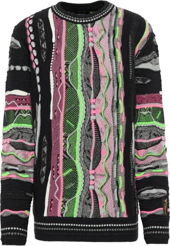 Carlo colucci Neonkleurige Edizione Gebreide Trui Black Heren