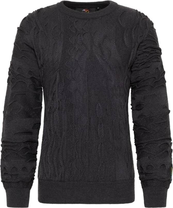 Carlo colucci Effen Ronde Hals Trui D`Andrea Black Heren