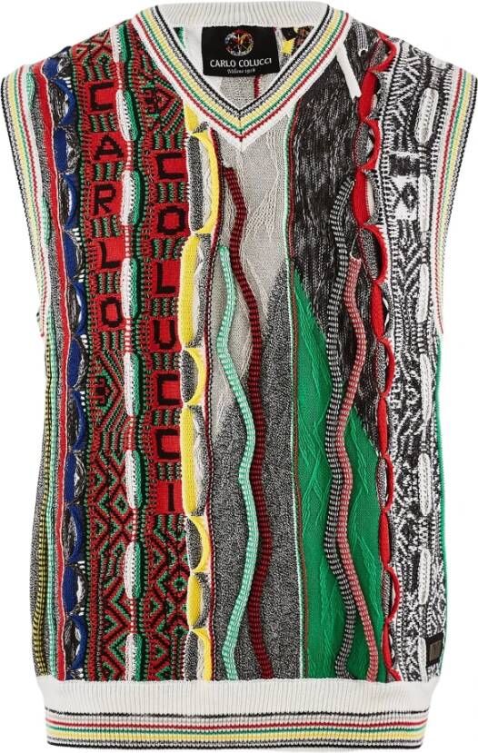 Carlo colucci Daccordo V-Hals Mouwloos Gebreid Multicolor Heren