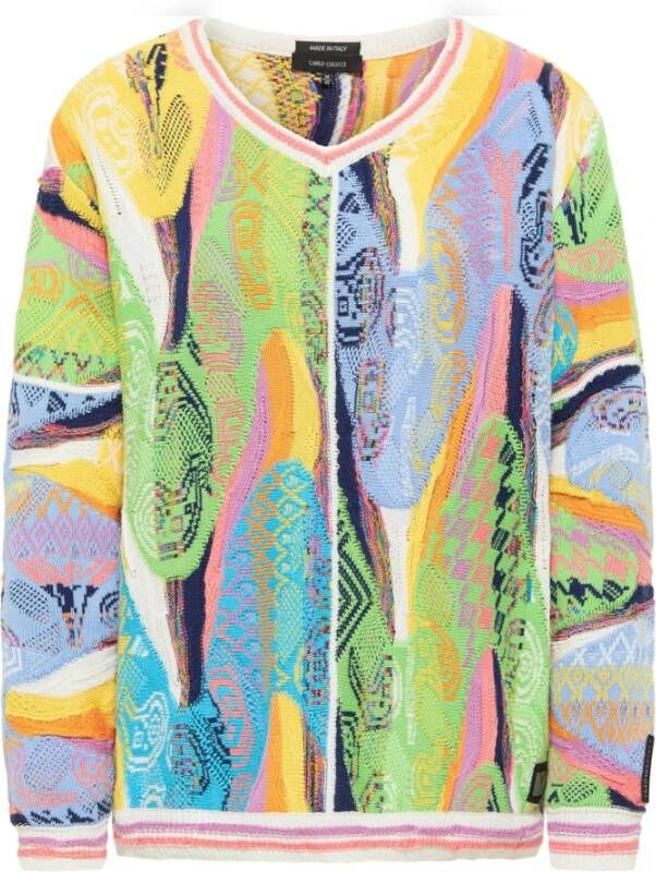 Carlo colucci Jacquard V-Hals Trui Curtoni Multicolor Dames