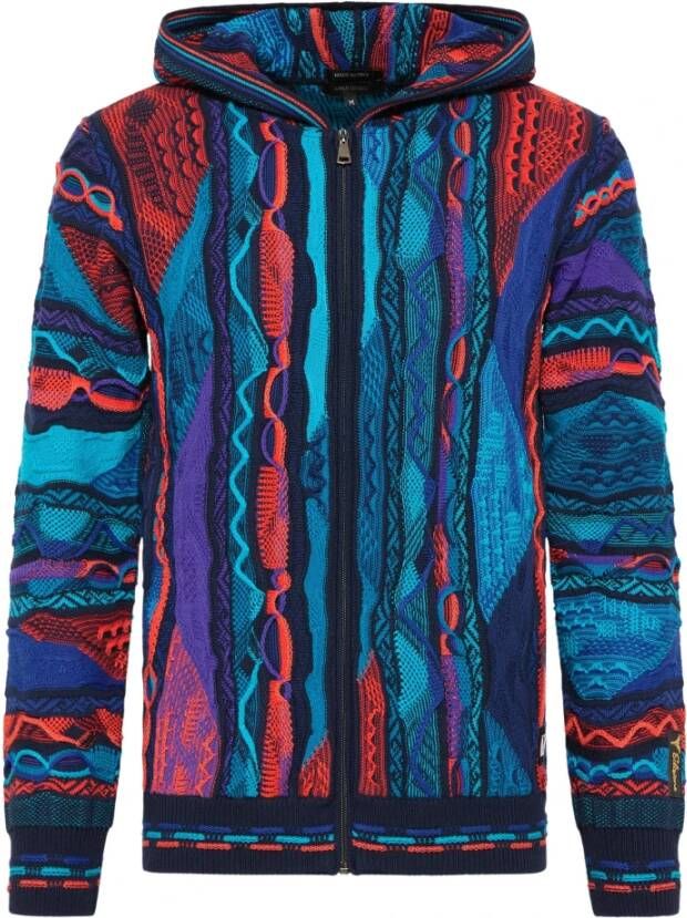Carlo colucci Unieke Zip-through Sweatshirt Blue Heren