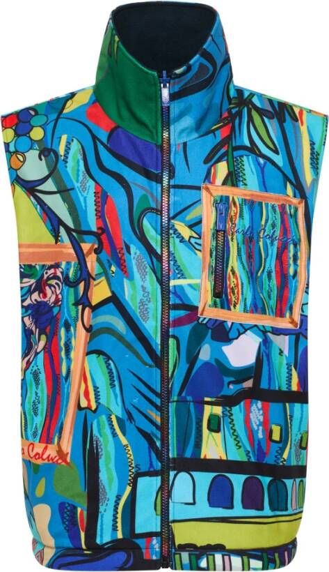 Carlo colucci Oversized Omkeerbare Vest De Varda Blue Heren
