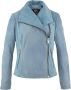 Carlo colucci Zachte velours lederen jas dal bella Blauw Dames - Thumbnail 1
