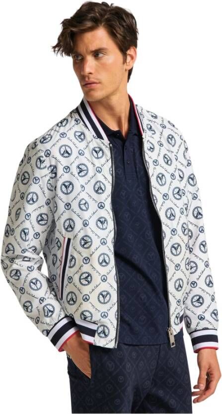 Carlo colucci Zomerblouson met logo print colomba White Heren