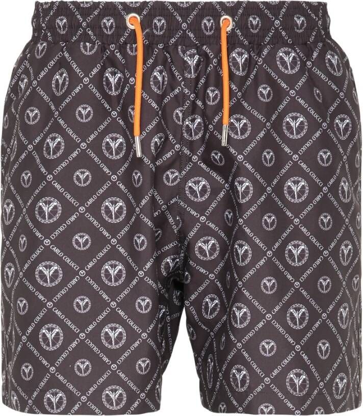 Carlo colucci Heren Zwembroek met Logoprint Carazzato Black Heren