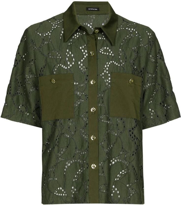 Caroline Biss Korte Mouw Blouse Bloes Green Dames - Foto 8