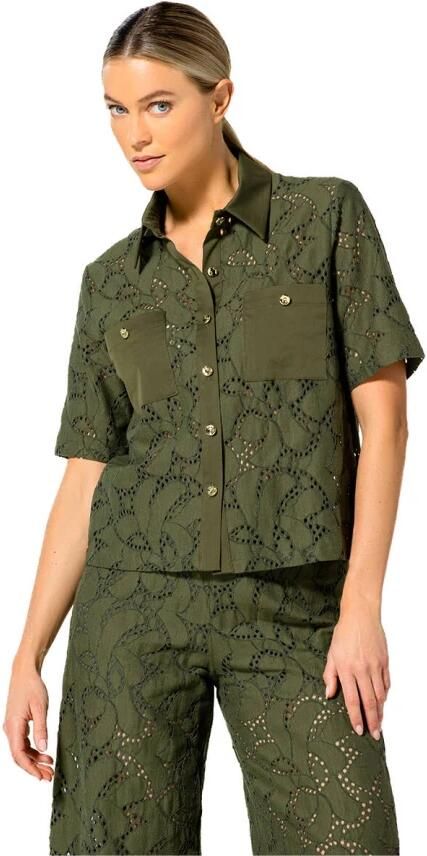 Caroline Biss Korte Mouw Blouse Bloes Green Dames - Foto 6