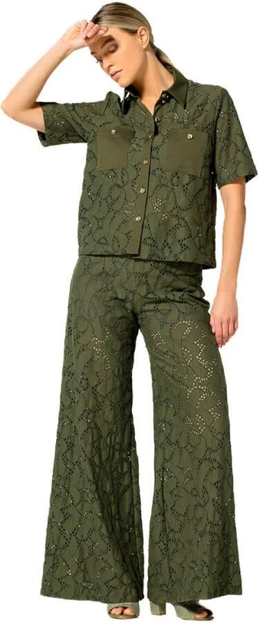 Caroline Biss Korte Mouw Blouse Bloes Green Dames - Foto 7