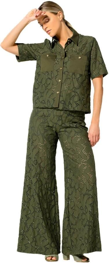 Caroline Biss Stijlvolle Broek voor Vrouwen Green Dames