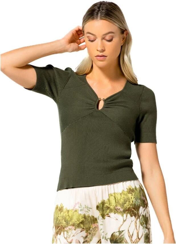 Caroline Biss Stijlvolle Pullover met Pull Detail Green Dames - Foto 5
