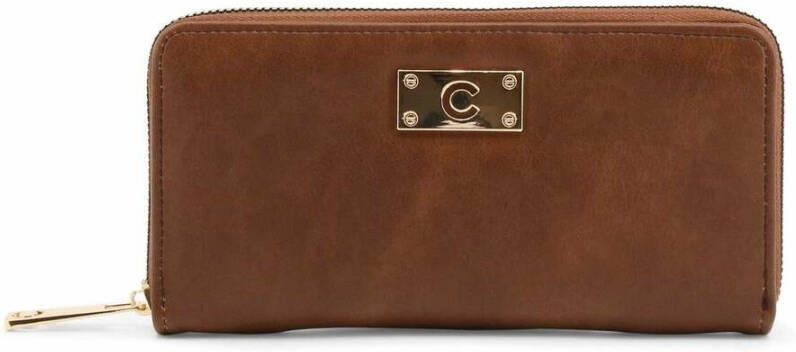 Carrera Jeans Klassieke ritsportemonnee voor vrouwen Brown Dames