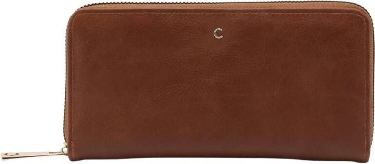 Carrera Jeans Lily Portemonnee met Ritssluiting en Kaartsleuven Brown Dames