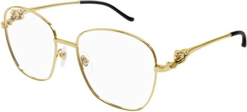 Cartier Goud Transparante Ct0371O Zonnebril Yellow Unisex
