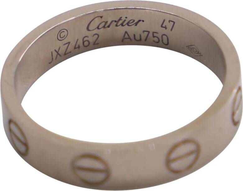 Cartier Vintage Cartier Love Wedding Band in Platinum Gold Grijs Dames