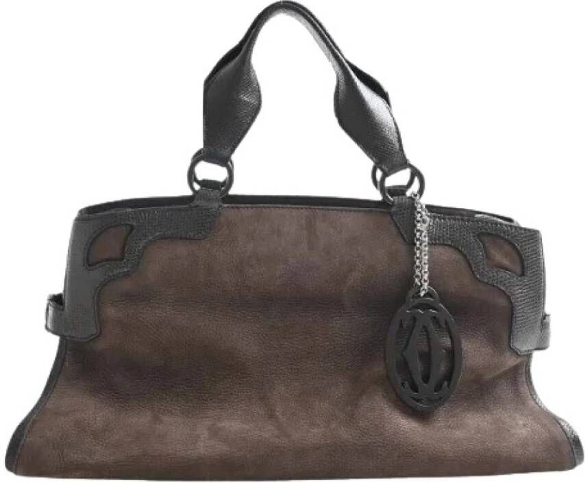 Cartier Vintage Handtassen van tweedehands stoffen Bruin Dames