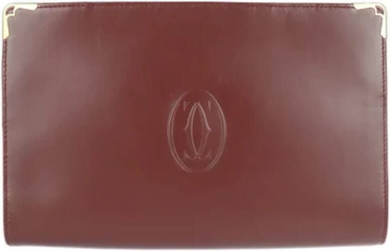 Cartier Vintage Pre-owned Leather clutches Rood Dames