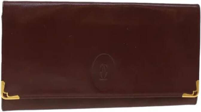 Cartier Vintage Pre-owned Leather clutches Rood Dames