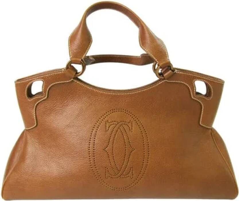 Cartier Vintage Pre-owned Leather handbags Bruin Dames