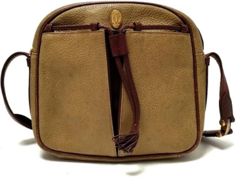 Cartier Vintage Pre-owned Leather shoulder-bags Beige Dames