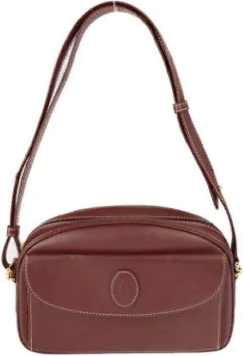 Cartier Vintage Pre-owned Leather shoulder-bags Rood Dames