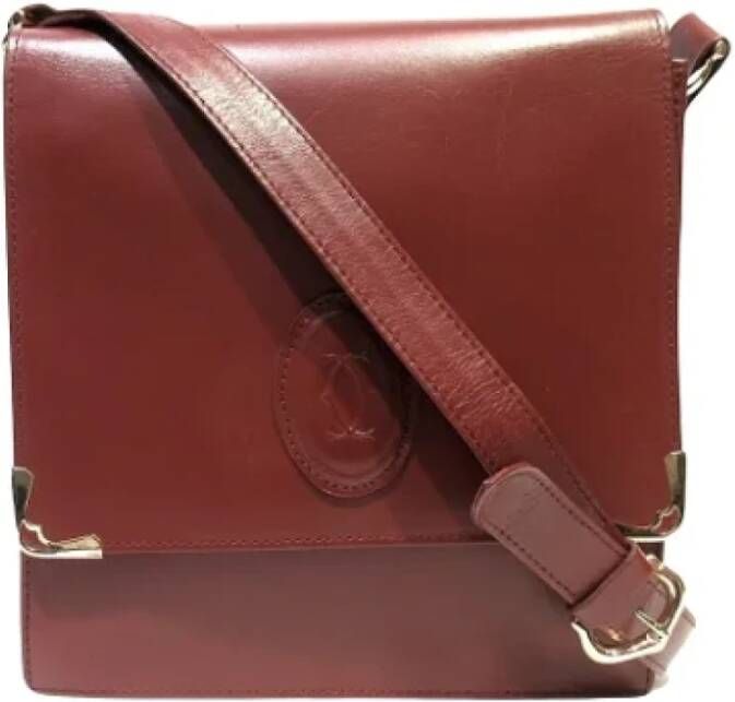Cartier Vintage Pre-owned Leather shoulder-bags Rood Dames