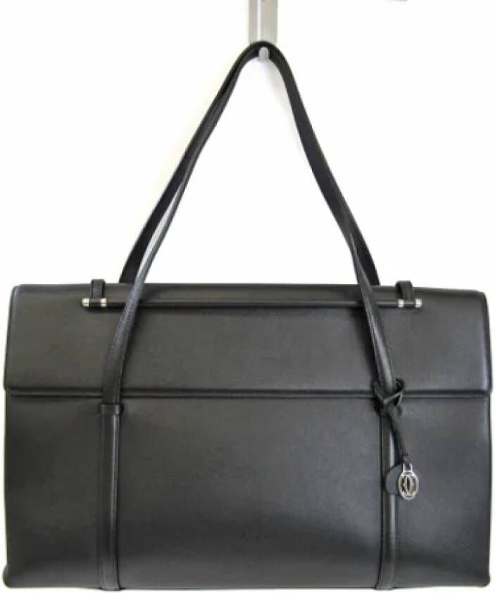 Cartier Vintage Pre-owned Leather shoulder-bags Zwart Dames
