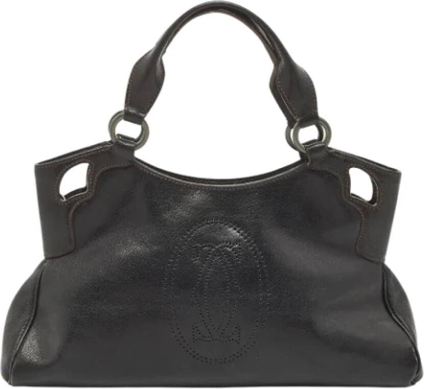 Cartier Vintage Pre-owned Leather shoulder-bags Zwart Dames