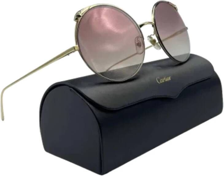 Cartier Vintage Pre-owned Metal sunglasses Bruin Dames