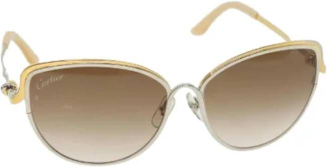 Cartier Vintage Pre-owned Plastic sunglasses Beige Dames