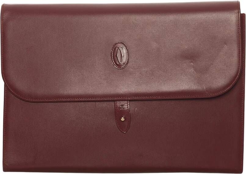 Cartier Vintage Voldoende lederen koppelingstas Rood Dames