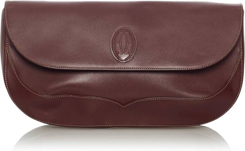 Cartier Vintage Voldoende lederen koppelingstas Rood Dames