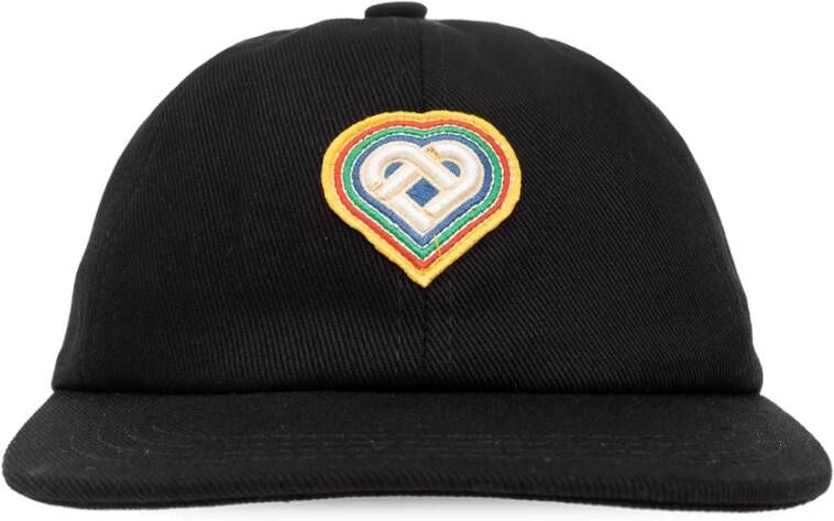 Casablanca Regenboog Hart Logo Baseball Cap Black