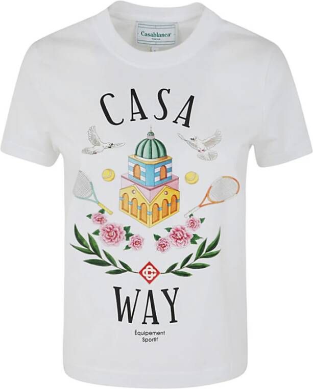 Casablanca Bedrukt Aansluitend T-Shirt White Dames