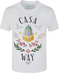 Casablanca Bedrukt Aansluitend T-Shirt Wit Dames