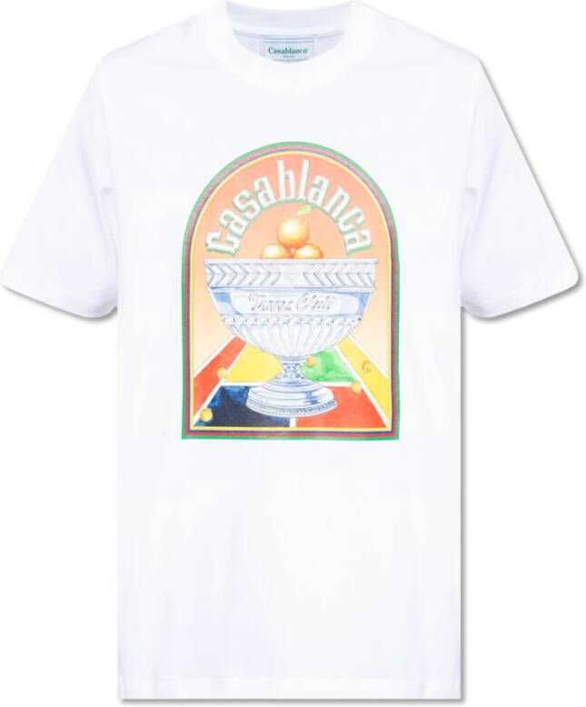 Casablanca Gedrukt T-shirt in Terrain D'Orange stijl White Heren
