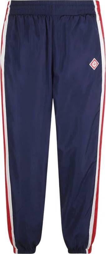 Casablanca Blauwe sportieve broek met rode en witte strepen Blauw Heren