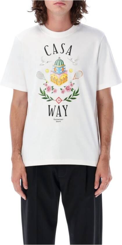 Casablanca Casa Way Aw23 Heren Bedrukt T-shirt Wit Heren