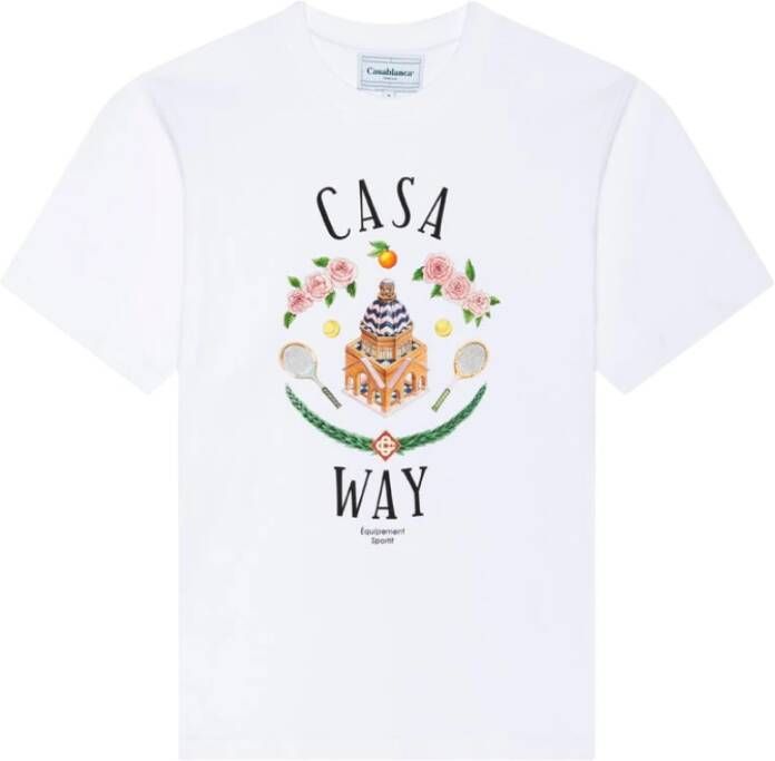 Casablanca WIT Casa WAY Bedrukt T-Shirt White Heren