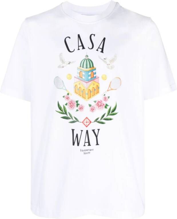 Casablanca Casa Way Organisch Katoenen T-shirt Wit Heren