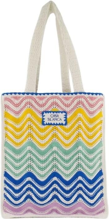 Casablanca Crossbody bags Gradient Wave Crochet Tote Bag in meerkleurig