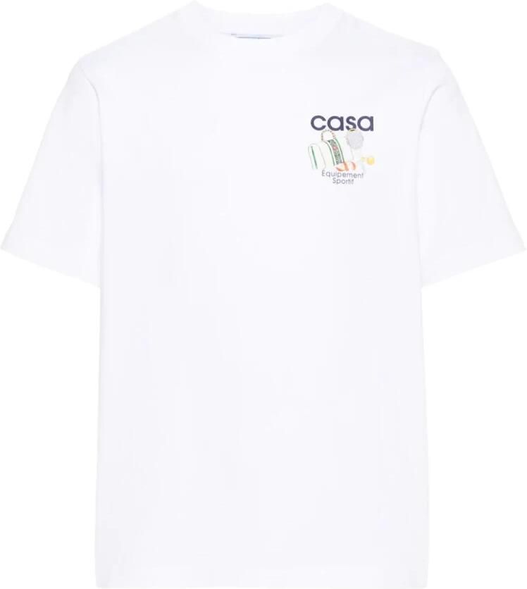 Casablanca T-shirt Korte Mouw T-SHIRT TENNIS CLUB ICON SCREEN PRINTED WHITE