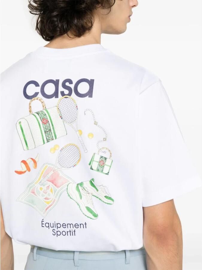 Casablanca T-shirt Korte Mouw T-SHIRT TENNIS CLUB ICON SCREEN PRINTED WHITE - Foto 3