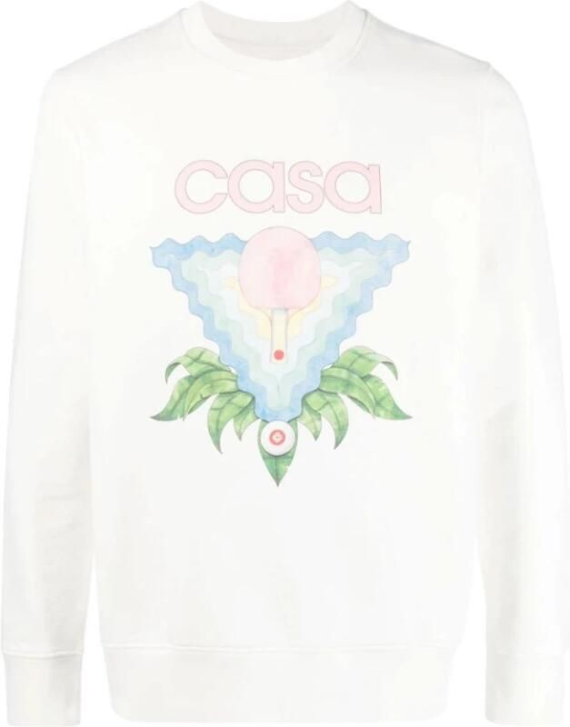 Casablanca Organisch Katoenen Memphis Bedrukte Sweatshirt White Heren - Foto 3