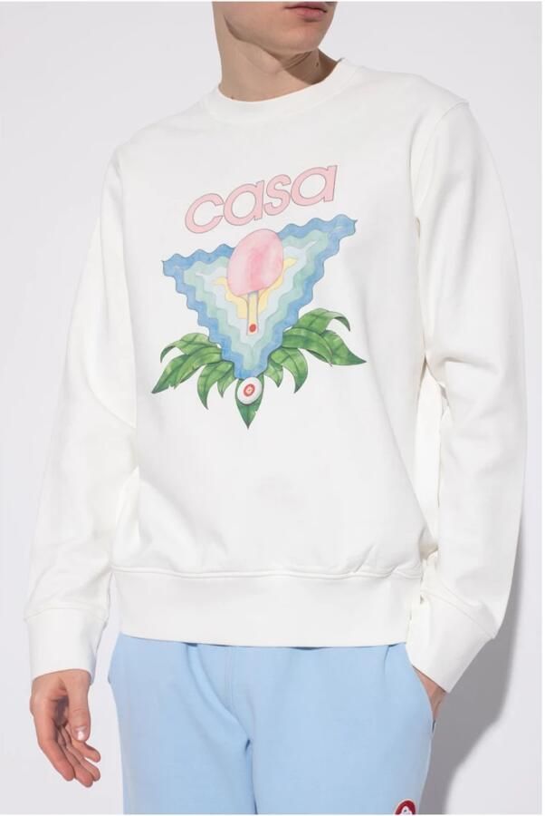 Casablanca Organisch Katoenen Memphis Bedrukte Sweatshirt White Heren - Foto 4