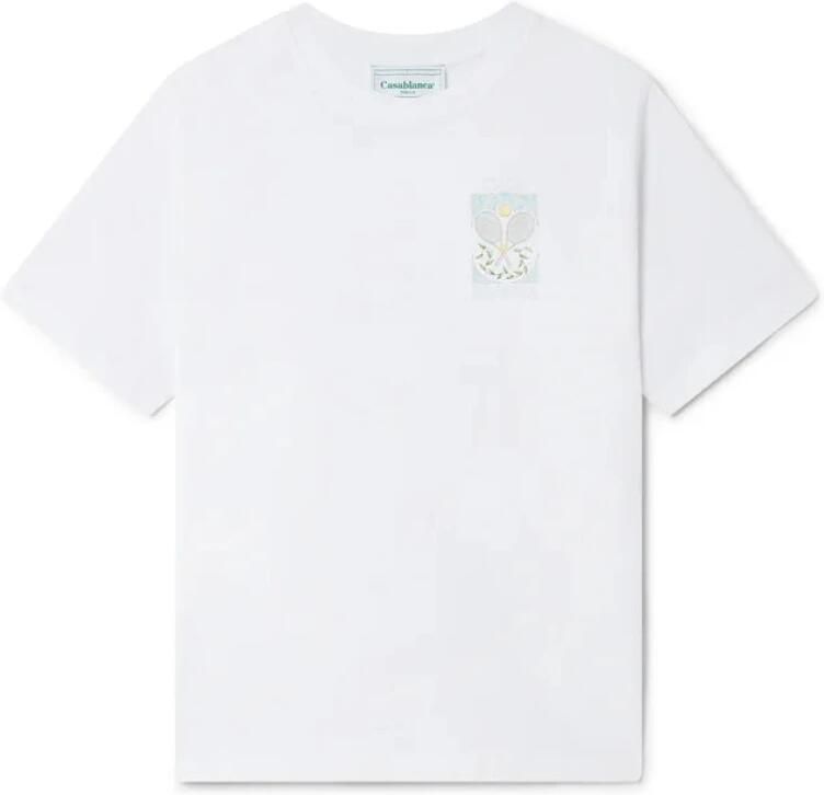 Casablanca Wit Logo Print Crewneck T-shirts White Heren - Foto 3