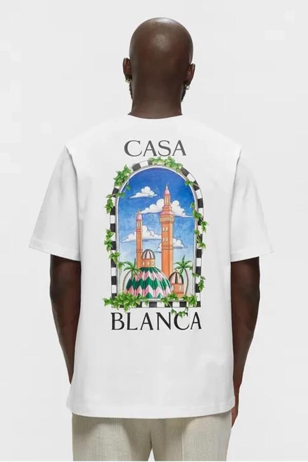 Casablanca Logo-print Biologisch Katoenen T-shirt White Heren - Foto 2
