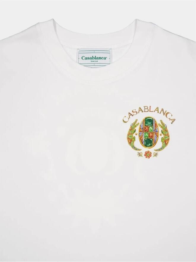 Casablanca Klassieke Crew Neck Bedrukte T-shirts en Polos White Heren - Foto 2